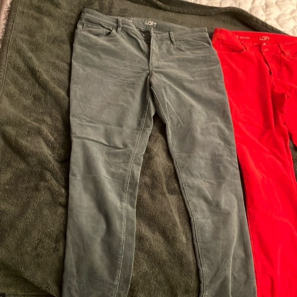 Loft. Gray corduroy Jeans. Size 10. (30/10 on label)